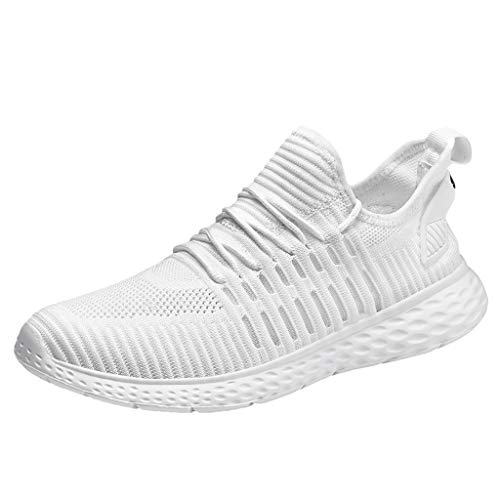 TDEOK Anzug Schuhe Herren Schwarz Mode für Männer Lace-up Sportschuhe leichte Laufschuhe mit rutschfestem Sommerschuhe Herren Sneaker (White, 48) von TDEOK