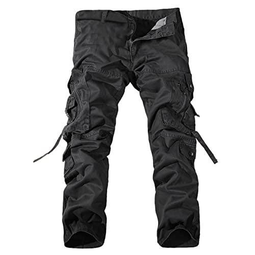 TDEOK Arbeitshose MäNner MilitäR Tactical Hosen Outdoorhose mit Multi Taschen Freizeithose Herren Baumwolle Regular Fit Einfarbig Vintage Trouser Cargohose mit GüRtel Klassisch Wanderhose von TDEOK