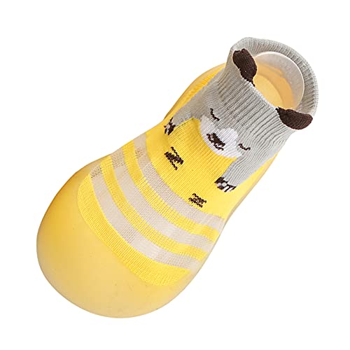 TDEOK Baby Prewalker Schuhe Tier Kinder Kleinkind Comic-Socken Hausschuhe Mädchen Baby Schuhe Mädchen Schuhe 25 Sneaker (Yellow, 26 Toddler) von TDEOK