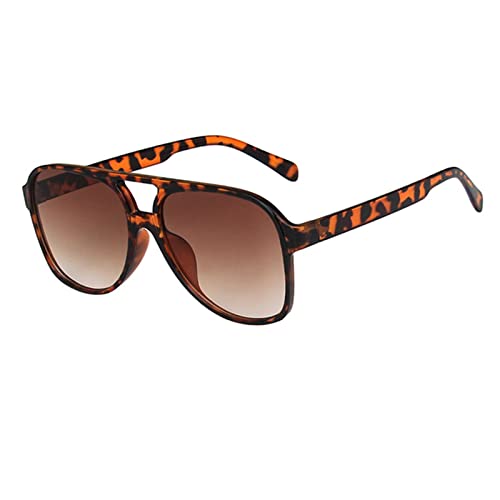 TDEOK Brillengestell quadratische polarisierte Sonnenbrille Vintage getönte klassische große Metallsonnenbrille für Männer und Frauen Ketten Für Brillen (Orange, One Size) von TDEOK