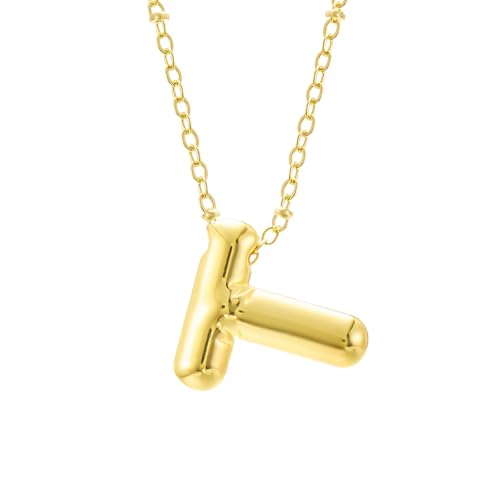 TDEOK Bubble Letter Necklace Gold Initial Necklaces for Women Trendy Chunky Charm Pendant Necklaces Gold Jewelry Birthday for Women Teen Her Mom Grandma Wife Sister Ketten Und Armbänder (T, One Size) TDEOK Bubble Letter Necklace Gold Initial Necklaces for Women Trendy Chunky Charm Pendant Necklaces Gold Jewelry Birthday for Women Teen Her Mom Grandma Wife Sister Ketten Und Armbänder (T, One Size) von TDEOK