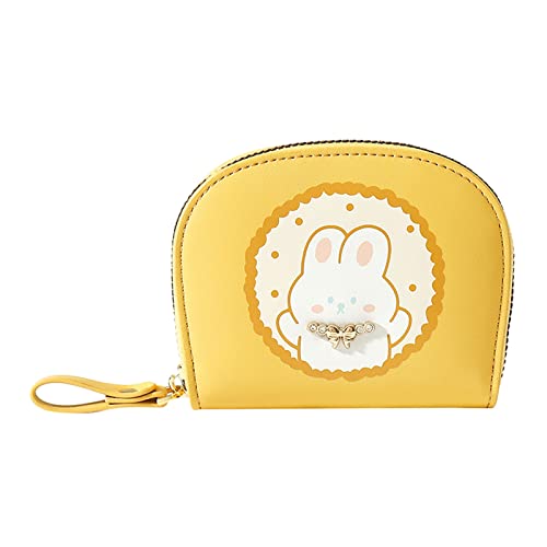 TDEOK Cartoon Rabbit Cute Multi Card Damen Kartenhalter Multifunktionale Geldbörse mit Reißverschluss und großer Kapazität Geldbörsen Herren Derrick (Yellow, One Size) von TDEOK