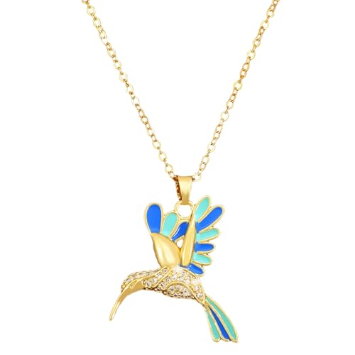 TDEOK Cute Animal Pendant Necklace for Women Dainty Chain Sparkly Cubic Zirconia Couples Family Blaue Halskette (Light Blue, One Size) von TDEOK