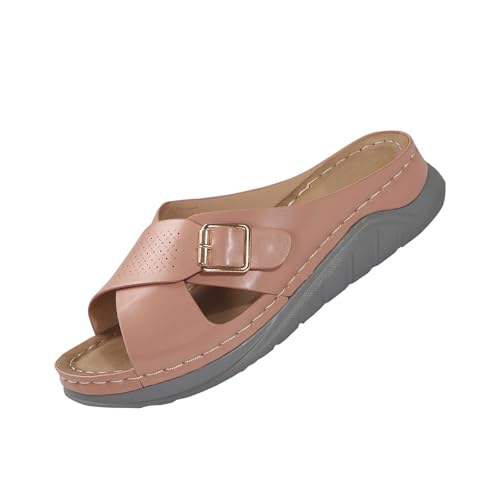 TDEOK Damen Dicker Nähgurt Atmungsaktive Outdoor-Strandhausschuhe Langlaufski Set Damen Klassisch Mit Bindung Und Schuhe (Red, 41) von TDEOK
