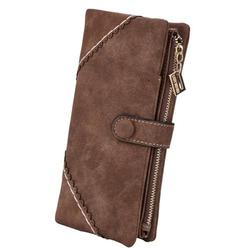 TDEOK Damen-Geldbörse, mehrere, Kunstleder, Lange Geldbörse für Damen, Mädchen (Kaffee) Hülle Mate 20 Pro Brieftasche (Coffee, One Size) von TDEOK