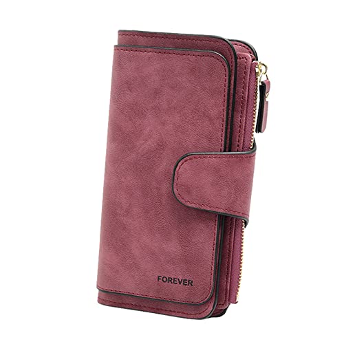 TDEOK Damen-Geldbörse aus mattem Handtaschen-Geldbörse Mehrzweck-Geldbörse für Frauen Herren Geldbörsen (F, One Size) von TDEOK