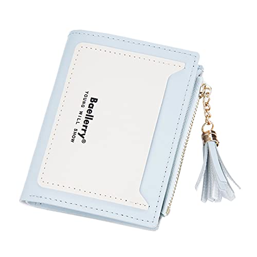 TDEOK Damen Geldbörsen Handmade Fashion Multi Card Buckle Party Wallets Zipper Wallet Geldbörsen Für Jugendliche (Blue, One Size) von TDEOK