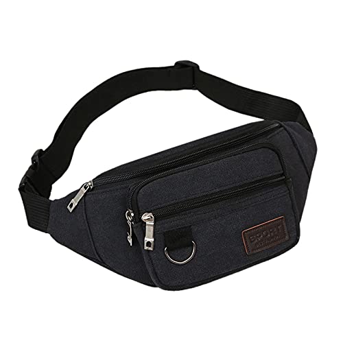 TDEOK Damen-Tasche Sporttasche mit großem Fassungsvermögen Outdoor-Gürtel Canvas Brust Herren- und Hüfttaschen Taktische Hüfttaschen (Black, 33x5x14) von TDEOK