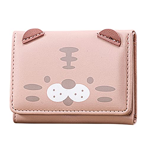 TDEOK Fashion ID Short Wallet Cartoon Cat Prints Damen Hasp Purse Mehrere Kartenfächer Clutch Bag Phone Bag Kleine Geldbörsen Damen Stoff (Pink, One Size) von TDEOK