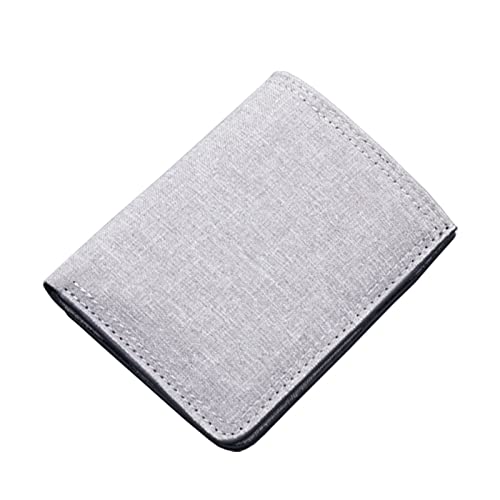 TDEOK Fashion ID Short Wallet Hasp Canvas Solid Color Men Open Purse Multiple Card Slots Clutch Bag Damen Geldbörsen Groß Rose (Grey, One Size) von TDEOK