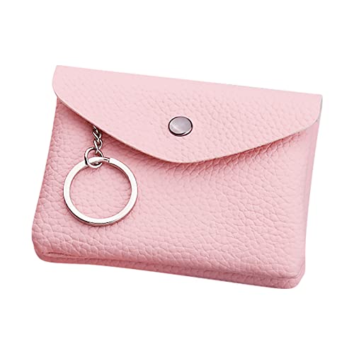 TDEOK Fashion ID Short Wallet Solid Color Damen Reißverschluss Geldbörse Mehrere Kartenfächer Clutch Bag Handytasche Brieftasche Für Reisepass (Pink, One Size) von TDEOK
