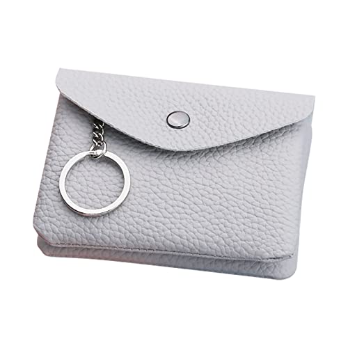 TDEOK Fashion ID Short Wallet Solid Color Damen Reißverschluss Geldbörse Mehrere Kartenfächer Clutch Bag Handytasche Damen Geldbörsen Fuchsia (Grey, One Size) von TDEOK