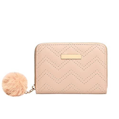 TDEOK Fashion ID Short Wallet Solid Color Damen Reißverschluss Geldbörse Mehrere Kartenfächer Clutch Bag Handytasche Zwei Geldbörsen Damen Blau (A, One Size) von TDEOK