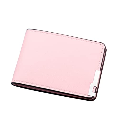 TDEOK Fashion ID Short Wallet Solid Color Open Purse Card Slots Führerschein Cover Clutch Bag Damen Geldbörsen Groß Rose (Pink, One Size) von TDEOK