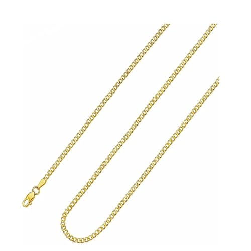TDEOK Fashion Men 1 Gold Necklace Cuban Chain Necklace for Men Jewelry 26 Inches Paar Ketten Für Sie Und Ihn Mit Gravur (F, One Size) von TDEOK