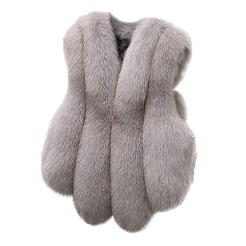 TDEOK Felljacke Damen, Fellweste Damen Kunstfell Übergangsjacken Kunstfell-Jacke Kurz Steppweste Kunstpelz Jacke Pelzjacke Ärmellos Fellmantel Faux Fur Jacket Warm Winterjacke Pelz Jacken Weste von TDEOK