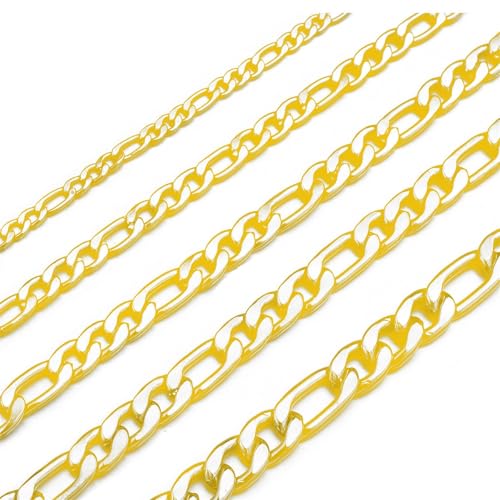 TDEOK Figaro Chain Necklace Stainless Real Gold Plated Chains for Men Women Jewelry for Men Women Ketten Mit Kreis Anhänger (B, One Size) von TDEOK