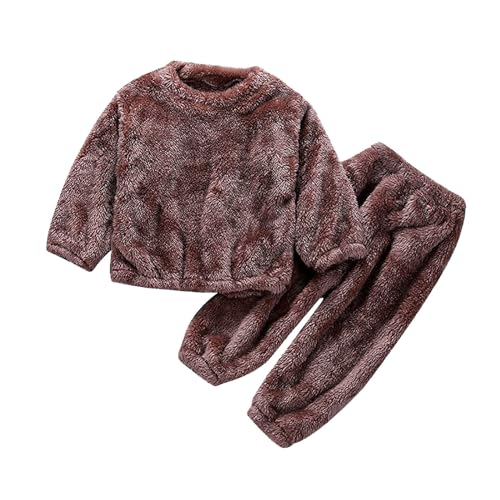 Flauschige Schlafanzug - Hausanzug Kinder MäDchen Kuschelig Pyjama Jungen Zweiteiler Winter Warm Weihnachten Pyjama - Hauskleidung Anzug Kapuze Pullover Hose Set Warme Winter NachtwäSche von TDEOK