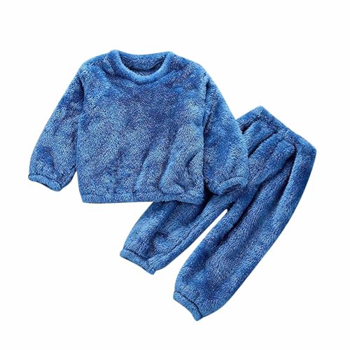 Flauschige Schlafanzug - Hausanzug Kinder MäDchen Kuschelig Pyjama Jungen Zweiteiler Winter Warm Weihnachten Pyjama - Hauskleidung Anzug Kapuze Pullover Hose Set Warme Winter NachtwäSche von TDEOK