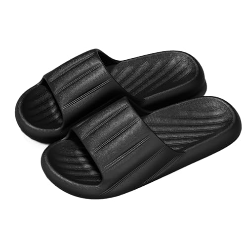TDEOK Herren-Hausschuhe aus Baumwolle für Paare, leicht, warm, mit Weihnachtsmotiv, Tiermotiv Schuhe Hochzeit Damen (Black, 40) von TDEOK