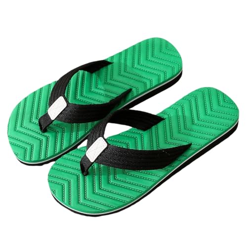 TDEOK Herren Strand Flip Flops Weiche Bequeme Offene Zehentrenner Walking Tanga Sandalen Hausschuhe Braune Schuhe Damen (Green, 40) von TDEOK