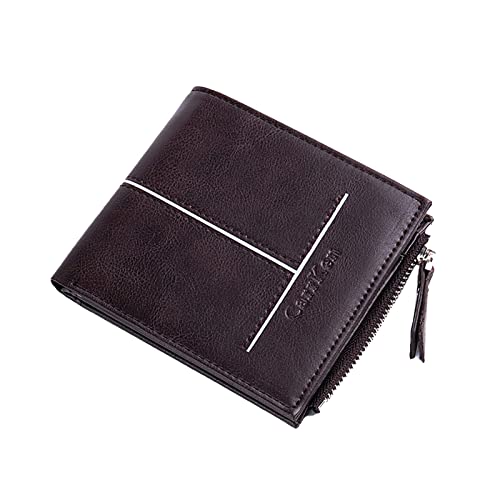 TDEOK Horizontale, Kurze, einfarbige, multifunktionale, modische PU-Geldbörse für Herren Brieftasche Für Reisepass (Coffee, One Size) von TDEOK