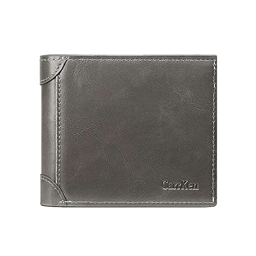 TDEOK Koreanische Version Double Loose Leaf Large Capacity Card Bag Herren Geldbörse mit horizontaler Faltschnalle Geldbörsen Herren Schwarz (Grey, One Size) von TDEOK