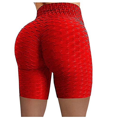 TDEOK Leggings Damen Scrunch V Bund - Yogahose Damen Kurz 3/4 - Radlerhose Short Yogahose High Waist Laufshorts Sommer Unterhosen Sport Hotpants Push Up Po Sporthose Radlershorts Gym Running S-2Xl von TDEOK