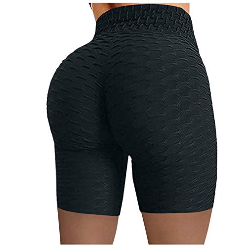 TDEOK Leggings Damen Scrunch V Bund - Yogahose Damen Kurz 3/4 - Radlerhose Short Yogahose High Waist Laufshorts Sommer Unterhosen Sport Hotpants Push Up Po Sporthose Radlershorts Gym Running S-2Xl von TDEOK