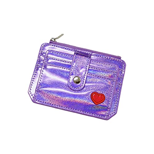 TDEOK Love Stickerei Geldbörse für Frauen Schnalle Mode Card Tasche Münze Reißverschluss Brieftasche Ledergeldbörse Herren 1 in Geldbörsen (Purple, 12X0.5X8.5) von TDEOK