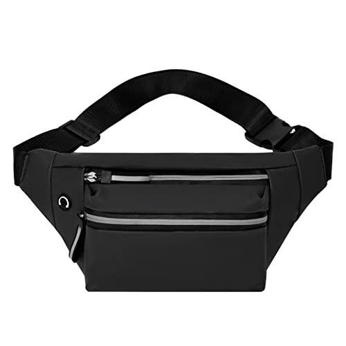 TDEOK Männer Fitness Laufen Jogging Gürteltasche Sport Hip Pack Crossbody Geldbörse Boy Fitness Fanny Pack mit Kopfhörerloch Umhängetaschen Damen Schwarz Groß (Black, One Size) von TDEOK