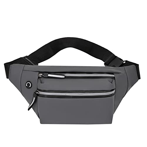 TDEOK Männer Fitness Laufen Jogging Gürteltasche Sport Hip Pack Crossbody Geldbörse Boy Fitness Fanny Pack mit Kopfhörerloch Umhängetaschen Damen Schwarz Groß (Grey, One Size) von TDEOK