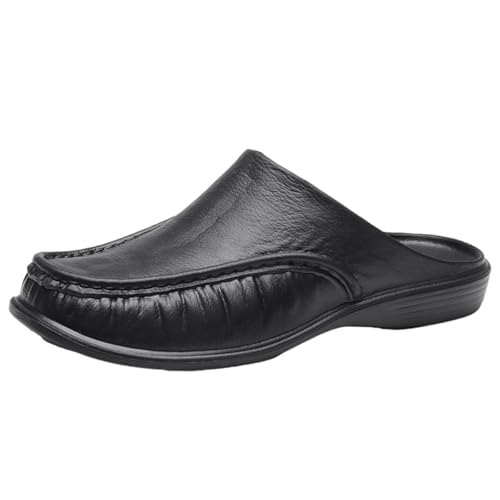 TDEOK Men's Summer Indoor and Outdoor Wear Home Men's Fashion Soft Bottom Half Slippers Border Large Size Lightweight Baotou Slippers Football Schuhe Herren (Black, 40) von TDEOK