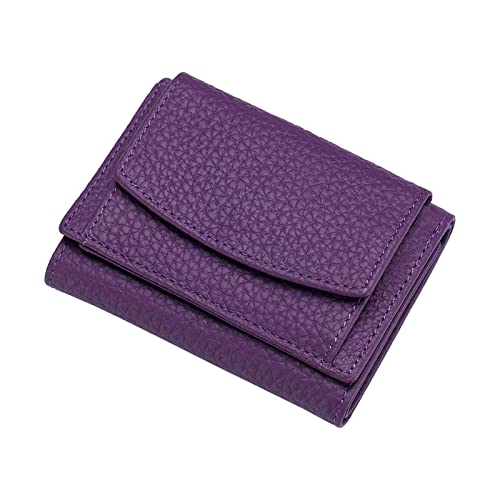 TDEOK Mini Schwarz Mini-Geldbörse Kleine Geldbörse Damen-Geldbörse Geldbörse Mini-Geldbörse kurz Klein Brieftasche (Purple, One Size) von TDEOK