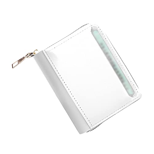 TDEOK Mode Frauen ID Kurze Brieftasche Einfarbige Tasche Reißverschluss Geldbörse Mehrere Kartenfächer Clutch Bag Geldbörsen Männer Mit Bild (White, One Size) von TDEOK