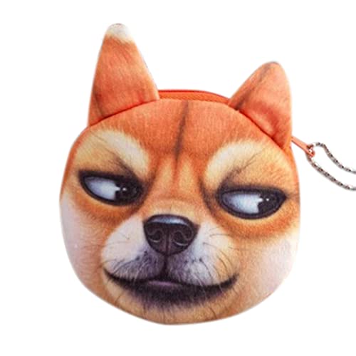 TDEOK Modische und niedliche Cartoon-Tiergeschenke Geldbörse BagCard Bag Key Bag 3D Dog Printing Wallet Herren Brieftasche Groß (O, One Size) von TDEOK