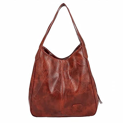 TDEOK Multifunktions- Tasche Handtasche Mode weiche Schulter große Tasche für Frauen Zwei Taschen (Brown, One Size) von TDEOK