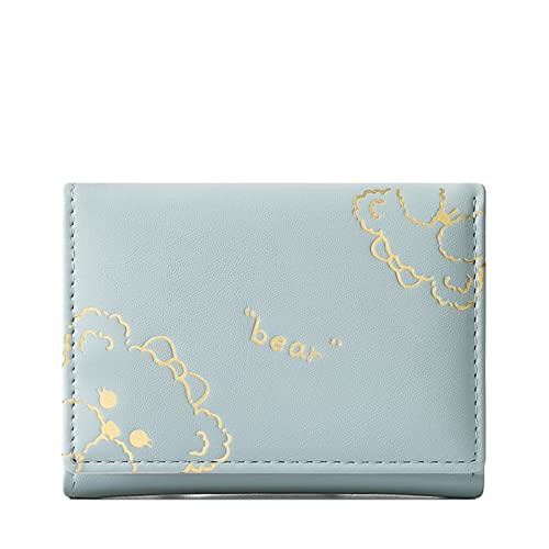 TDEOK Nette Bären-Frauen-kleine Art- und Weisegeldbörse Multi-Karten-Ausweis-Taschen-Damen-Geldbörsen-Handtasche Kleine Geldbörsen Damen Gelb (Light Blue, One Size) von TDEOK