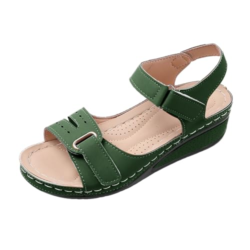 TDEOK Orthopädische Keilabsatz-Plateausandalen für Damen, rutschfeste offene Zehenpartie, Plateau-Sandalen, Wanderpantoffeln mit Fußgewölbeunterstützung, orthopädische Flip-Flops Schuhe (Green, 38) TDEOK Orthopädische Keilabsatz-Plateausandalen für Damen, rutschfeste offene Zehenpartie, Plateau-Sandalen, Wanderpantoffeln mit Fußgewölbeunterstützung, orthopädische Flip-Flops Schuhe (Green, 38) von TDEOK