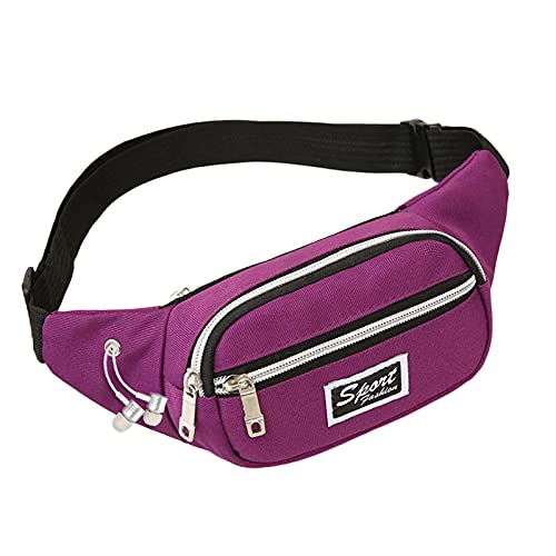 TDEOK Pocket Wallet Bag Phone Damen Herren Sport- und Outdoor Mobile Multifunktionale Hüfttaschen Hüfttaschen Outdoor (Purple, 28X4X10) von TDEOK