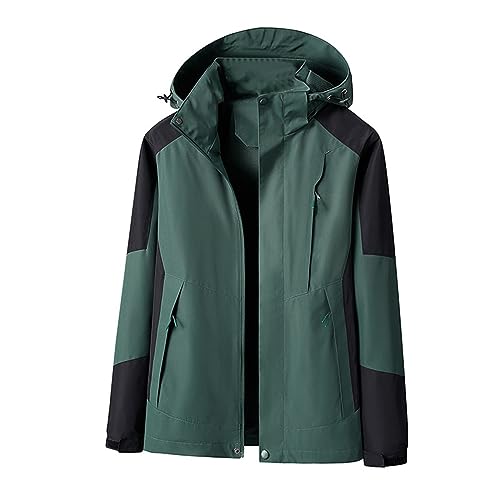 TDEOK Regenjacke Herren Wasserdicht Atmungsaktiv Jacken Mit Kapuze Arbeits Allwetterjacke Softshelljacke Reißverschluss Regenschutz Windbreaker Rennrad Raincoat Leichte Übergangsjacke von TDEOK