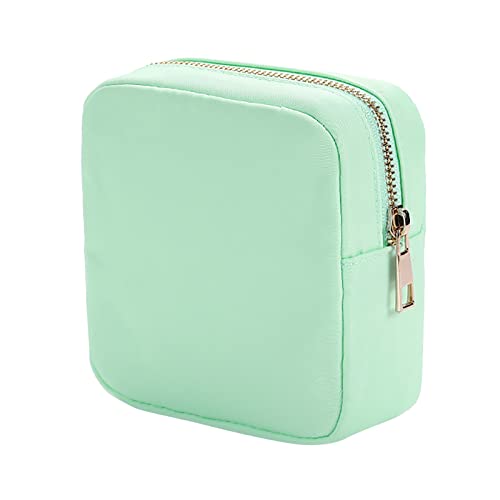 TDEOK Reise-Kosmetiktasche, Aufbewahrungstasche, modisch, einfach, einfarbig, wasserdicht, aus Nylon, große Kapazität Reisezubehör Auto (Mint Green, One Size) von TDEOK