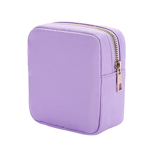 TDEOK Reise-Kosmetiktasche, Aufbewahrungstasche, modisch, einfach, einfarbig, wasserdicht, aus Nylon, große Kapazität Reisezubehör Auto (Purple, One Size) von TDEOK