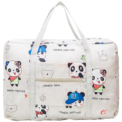 TDEOK Reisetasche Shopping Einzelne Umhängetasche Übergroße Organisationstasche Duffle Aufbewahrungstasche für Männer und Frauen Trolley Handgepäck S (White, One Size) von TDEOK