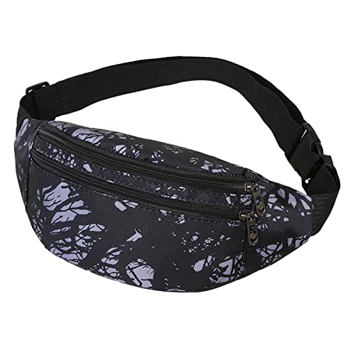 TDEOK Running Sport Gürteltasche Männer und Frauen Handytasche Outdoor Casual Messenger Bag Druck eng anliegende Brieftasche Hüfttaschen Für Männer (Black, One Size) von TDEOK