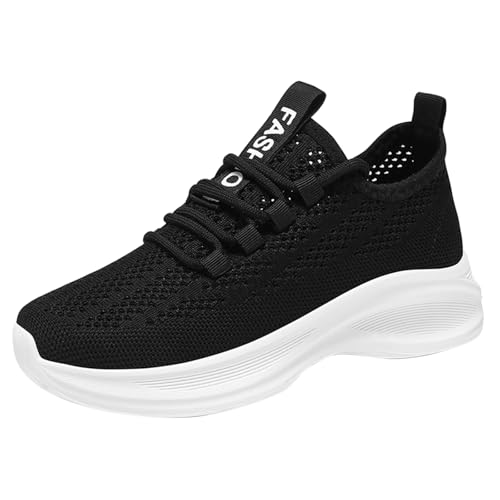 Sneaker Damen Leicht Und Bequem, Slip On Orthopädische Shock Absorbing Turnschuhe Atmungsaktiv Sportschuhe Einfarbig Flache Walkingschuhe Bequeme Schlupfschuhe Für Outdoor Gym Fitness von TDEOK