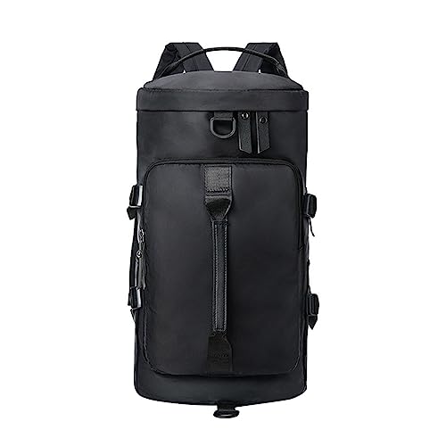 TDEOK Sporttasche für Damen und Herren, Sport-Reisetasche mit Schuhfach und Nassfach, Übernachtungstaschen für Yoga, Reisen, Schwimmen, Camping, leicht Stoff Taschen Damen (Black, One Size) von TDEOK