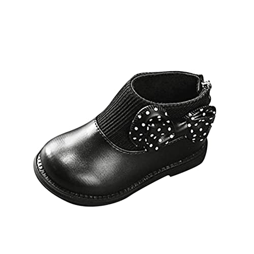 TDEOK Stiefeletten Mädchen Wasserdicht Boots Round Toe Winterschuhe Stiefel mit Reißverschluss Winterstiefel Rutschfest Kurze Stiefel Lederschuhe Plateaustiefel Übergangsstiefel Kinderstiefel von TDEOK