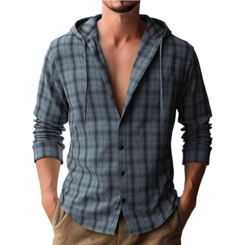 TDEOK Sweatshirt Jacke Herren Mit Kapuze Xxl - Kordelzug Kapuzenjacke Oversized Knopf Übergangsjacke Kapuzenpullover Classic Kapuzenhemd Lässig Freizeithemde Sportjacke Bequeme Outdoorjacke von TDEOK