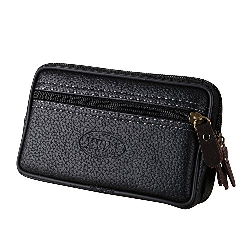 TDEOK Taille Clutch Telefon Einkaufstasche Vintage-Messenger-Münztasche Herren Tasche Farbtasche Geldbörsen Damen Groß Schwarz (Black, One Size) von TDEOK